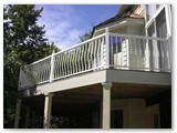 White Colonial Deck Basket Rail